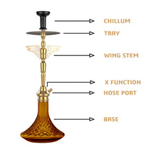 Load image into Gallery viewer, COCOYAY Angel Series Falcon Hookah Golden (Amber Base)(with bag)