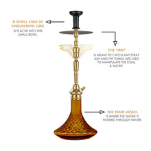 Load image into Gallery viewer, COCOYAY Angel Series Falcon Hookah Golden (Amber Base)(with bag)