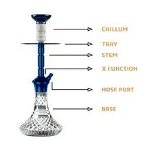 Load image into Gallery viewer, COCOYAYA Conquer Series Gene Hookah Blue ( Cut Glass Base )(with bag)