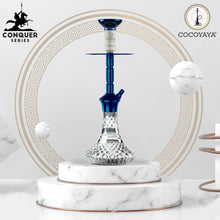 Load image into Gallery viewer, COCOYAYA Conquer Series Gene Hookah Blue ( Cut Glass Base )(with bag)