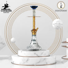 Load image into Gallery viewer, COCOYAYA Conquer Series Gene Hookah Golden ( Cut Glass Base )(with bag)