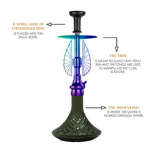 Load image into Gallery viewer, COCOYAY Angel Series Draco Hookah Rainbow (Green Base)(with bag)