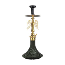 Load image into Gallery viewer, COCOYAY Angel Series Shadow Hookah Golden ( Dark Green Base )(with bag)