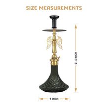 Load image into Gallery viewer, COCOYAY Angel Series Shadow Hookah Golden ( Dark Green Base )(with bag)