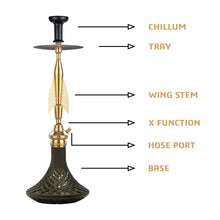 Load image into Gallery viewer, COCOYAYA Angel Series Titan Hookah Golden (Black Base)(with  bag)