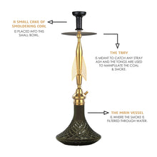 Load image into Gallery viewer, COCOYAYA Angel Series Titan Hookah Golden (Black Base)(with  bag)