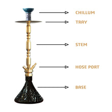 Load image into Gallery viewer, COCOYAYA King Series Brando Hookah Golden ( Black Base )(with bag)