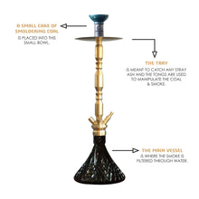 Load image into Gallery viewer, COCOYAYA King Series Brando Hookah Golden ( Black Base )(with bag)