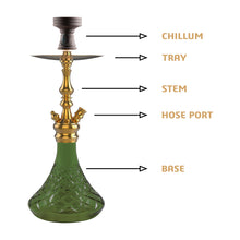 Load image into Gallery viewer, COCOYAYA Prince Series Simba Hookah Golden ( Base Green )(With Bag)