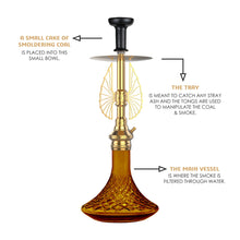 Load image into Gallery viewer, COCOYAY Angel Series Draco Hookah Golden (Amber Base)(with bag)