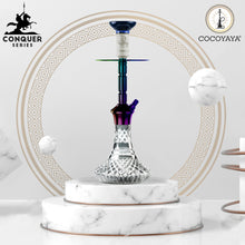 Load image into Gallery viewer, COCOYAYA Conquer Series Gene Hookah Rainbow ( Cut Glass Base )(with bag)