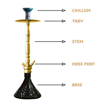 Load image into Gallery viewer, COCOYAYA King Series Carlos Hookah Golden (BLack Base)(with bag)