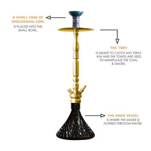 Load image into Gallery viewer, COCOYAYA King Series Carlos Hookah Golden (BLack Base)(with bag)