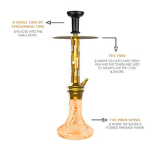 Load image into Gallery viewer, COCOYAYA Jade Series Valeriya Hookah Golden (Design 3 Orange Base)(With Bag)