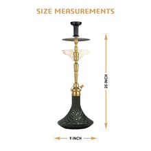 Load image into Gallery viewer, COCOYAY Angel Series Falcon Hookah Golden ( Black Base )(with bag)