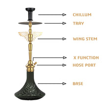 Load image into Gallery viewer, COCOYAY Angel Series Falcon Hookah Golden ( Black Base )(with bag)