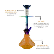 Load image into Gallery viewer, COCOYAYA Conquer Series Lazy Goose Hookah Rainbow (Amber Base)(with bag)