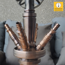 Load image into Gallery viewer, COCOYAYA Amara 4 Pipe Hookah - Coffee Stem / White Base(with bag)