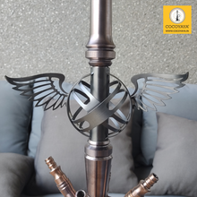 Load image into Gallery viewer, COCOYAYA Amara 4 Pipe Hookah - Coffee Stem / White Base(with bag)