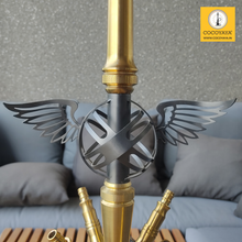 Load image into Gallery viewer, COCOYAYA Amara 4 Pipe Hookah - Golden Stem / Dark Green Base(with bag)