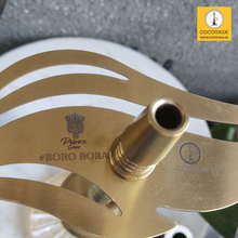 Load image into Gallery viewer, COCOYAYA Prince Series Boro Bora Hookah Golden (Orange Base)(with bag)