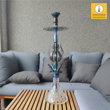Load image into Gallery viewer, COCOYAYA Caesar 4 Pipe Hookah - Rainbow Stem / Transparent Base(with bag)