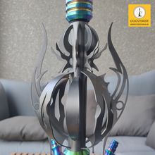 Load image into Gallery viewer, COCOYAYA Caesar 4 Pipe Hookah - Rainbow Stem / Transparent Base(with bag)