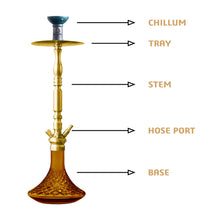 Load image into Gallery viewer, COCOYAYA King Series Carlos Hookah Golden (Amber Base) With Bag