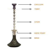 Load image into Gallery viewer, COCOYAYA King Series Fabio Hookah Champagne (Dark Grey Base)(With Bag)