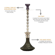 Load image into Gallery viewer, COCOYAYA King Series Fabio Hookah Champagne (Dark Grey Base)(With Bag)