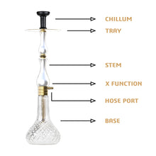 Load image into Gallery viewer, COCOYAYA Ottoman Series Ghazi Hookah Champagne White (Transparent Base)(With Bag)