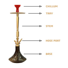 Load image into Gallery viewer, COCOYAYA King Series Rafeo Hookah Champagne ( Dark Grey Base )(With Bag)