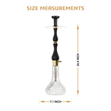 Load image into Gallery viewer, COCOYAYA Ottoman Series Ghazi Hookah Champagne Black (Transparent Base)(With Bag)