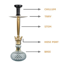 Load image into Gallery viewer, COCOYAYA Prince Series Dino Hookah Champagne (Cut Glass Base) (With Bag)