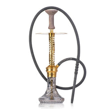 Load image into Gallery viewer, COCOYAYA Jade Series Valeriya Hookah Golden ( Design 1 Grey Glass Base) With Bag