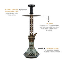 Load image into Gallery viewer, COCOYAYA Jade Series Valeriya Hookah Coffee (Design 2 Cut Glass Base)(with bag)