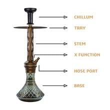 Load image into Gallery viewer, COCOYAYA Jade Series Valeriya Hookah Coffee (Design 1 Cut Glass Base)(with bag)