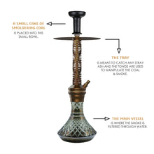 Load image into Gallery viewer, COCOYAYA Jade Series Valeriya Hookah Coffee (Design 1 Cut Glass Base)(with bag)