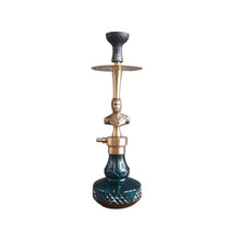 Load image into Gallery viewer, COCOYAYA Congo Series Iron man Hookah Golden (Dark Aqua Base) With Bag