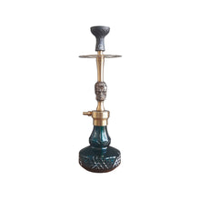 Load image into Gallery viewer, COCOYAYA Congo Series Terminator Hookah Golden (Dark Aqua Base) With Bag