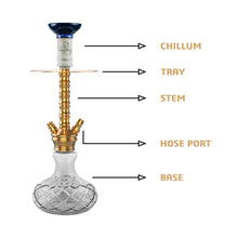 Load image into Gallery viewer, COCOYAYA Conquer Series Suzie Hookah Golden (Base Transparent)(with bag)