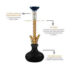 Load image into Gallery viewer, COCOYAYA Conquer Series Suzie Hookah Golden ( Base Black )(with bag)