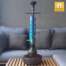 Load image into Gallery viewer, COCOYAYA Ferro Series Crucio Hookah Rainbow ( Dark Grey Base ) With Bag