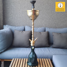 Load image into Gallery viewer, COCOYAYA Gamaliya Series Khairy Hookah Golden (Dark Aqua Base) With Bag