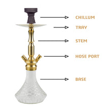 Load image into Gallery viewer, COCOYAYA Prince Series Pedro Hookah Golden (Transparent Base)(with bag)