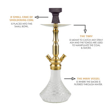 Load image into Gallery viewer, COCOYAYA Prince Series Pedro Hookah Golden (Transparent Base)(with bag)