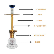 Load image into Gallery viewer, COCOYAYA Conquer Series Kaka Hookah Golden ( Transparent Base )(with bag)
