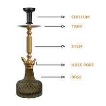 Load image into Gallery viewer, COCOYAYA Prince Series Big Valencia Hookah Golden (Dark Grey Base )(with bag)