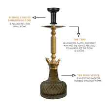 Load image into Gallery viewer, COCOYAYA Prince Series Big Valencia Hookah Golden (Dark Grey Base )(with bag)
