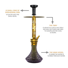 Load image into Gallery viewer, COCOYAYA Jade Series Valeriya Hookah Golden (Design 3 Green Base)(with bag)